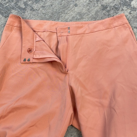 New Lafayette 148 Silk Blend Sullivan Wide Leg Pants Orange Peach Sz 6 - Picture 8 of 15